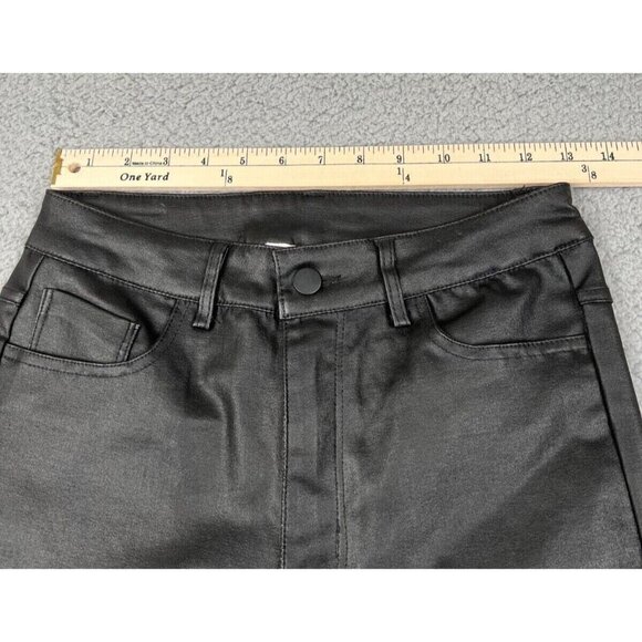 NWT MESHKI Womens Ada Coated Skinny Faux LeatherJeans Black Size Medium Romantic - Picture 8 of 12